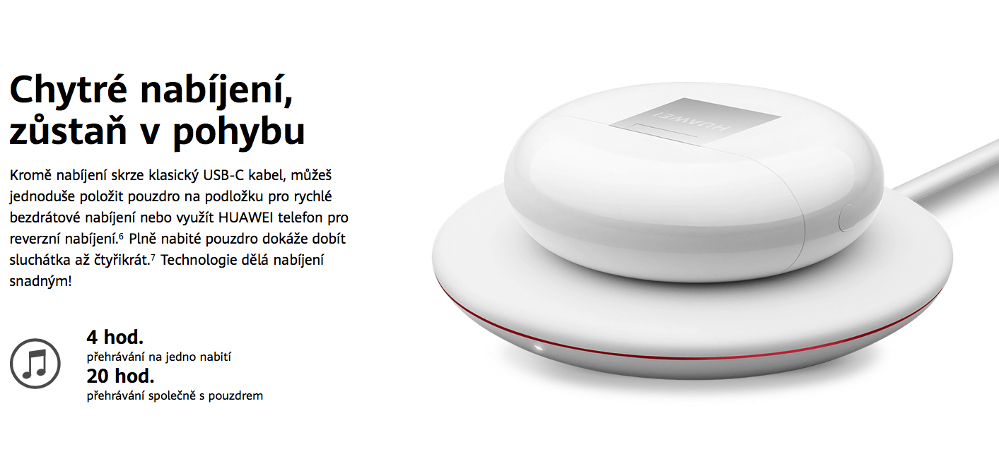 Huawei FreeBuds 3 White - Bezdrátová sluchátka nabijeni